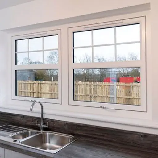 Fully reversible white frame windows